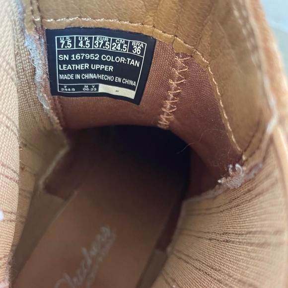 Skechers Tameless - Moving West Tan Suede Ankle Cowgirl Boots Women's 7.5 - Picture 7 of 8